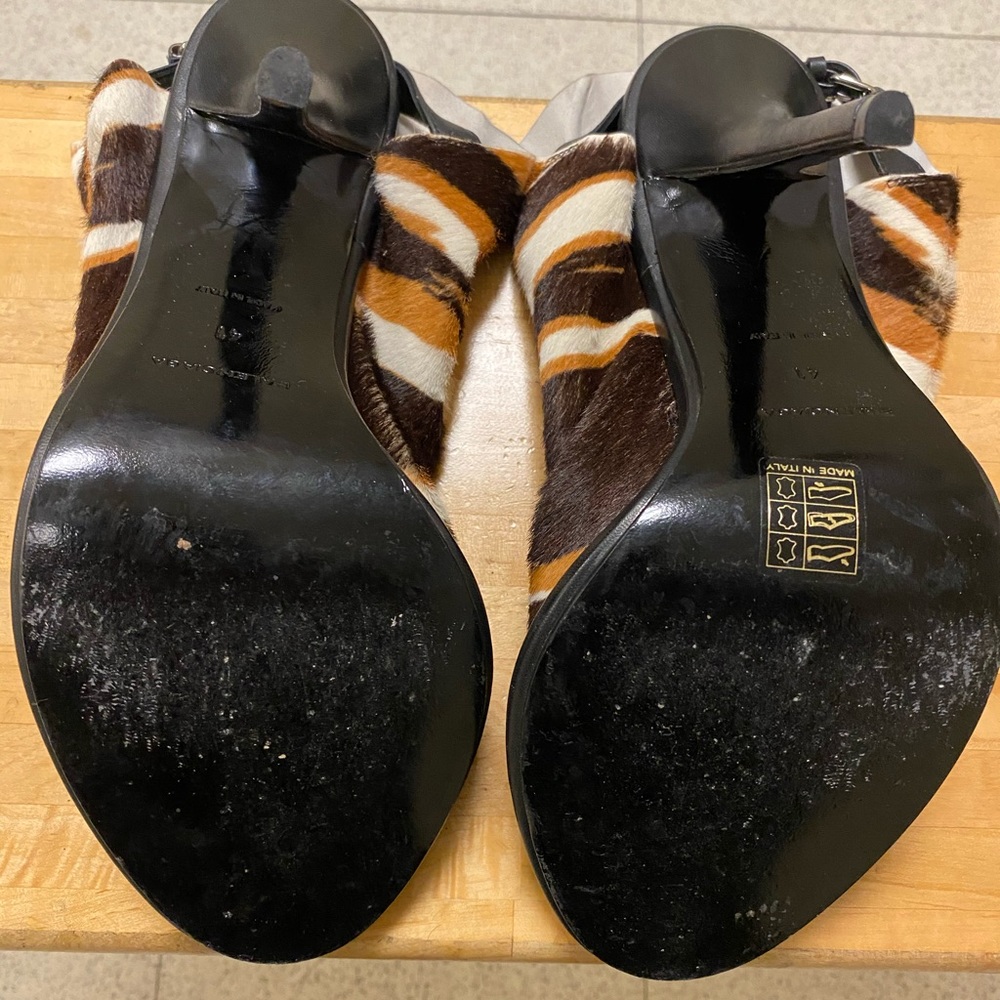 Balenciaga pony hair open  toe sling back heels - Picture 4 of 4